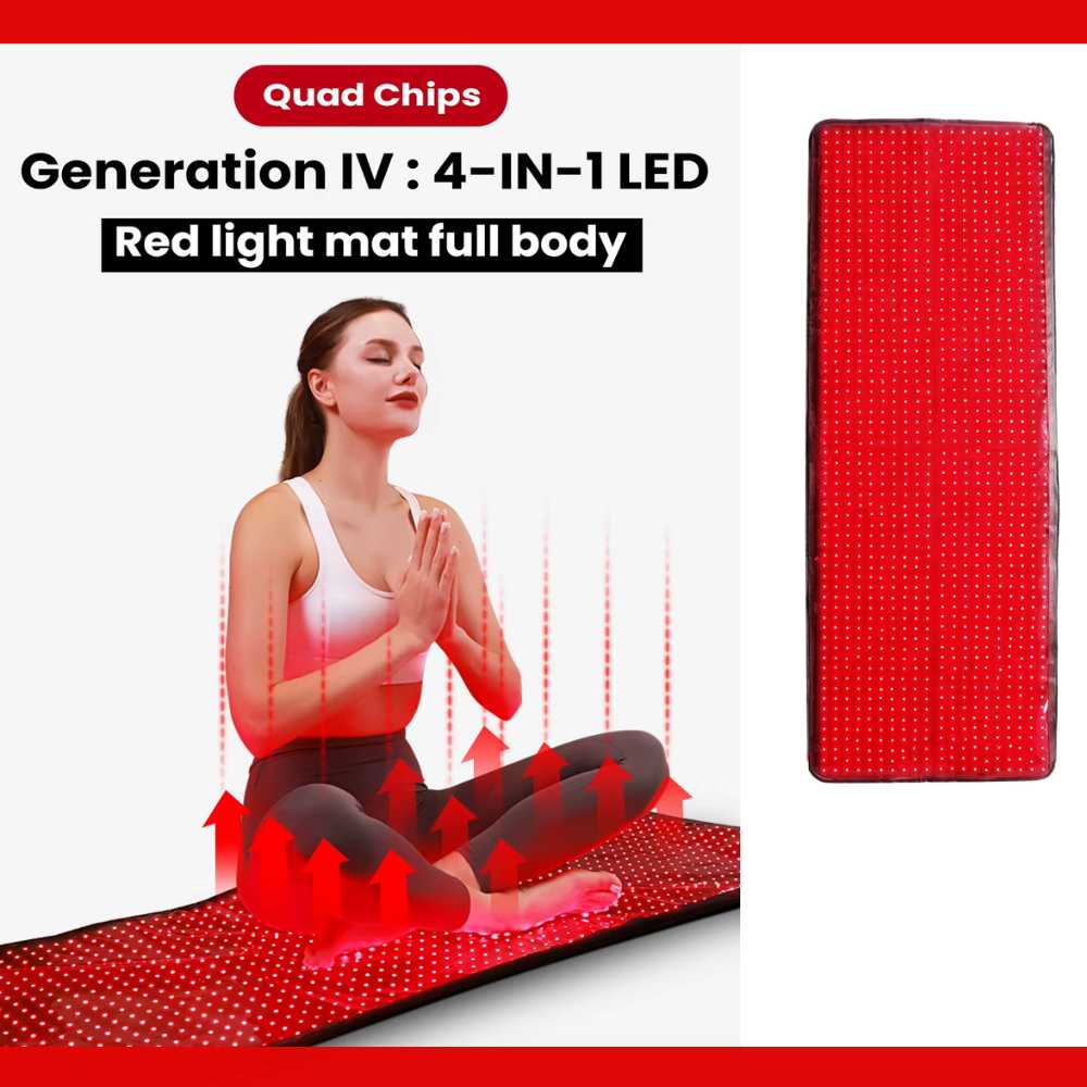 Valenluma  Infrared Red Light Therapy Full Body Mat 1280 PCS 4 in 1 LED Technology  Quad Chip Light Therapy for Pain Relief