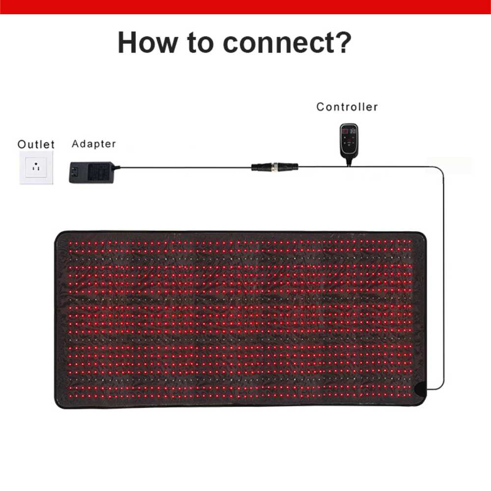 Valenluma Redlight  Therapy Full Body Mat 660 850nm 180x60 CM  Large Size Dual spectrum Technology 1120 Pcs Total 3360 Bulbs