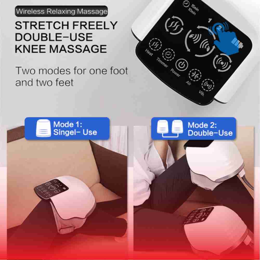 Pack of 2 of Red Light Therapy Smart Electric Cordless Knee Massager Heated Joint Pain