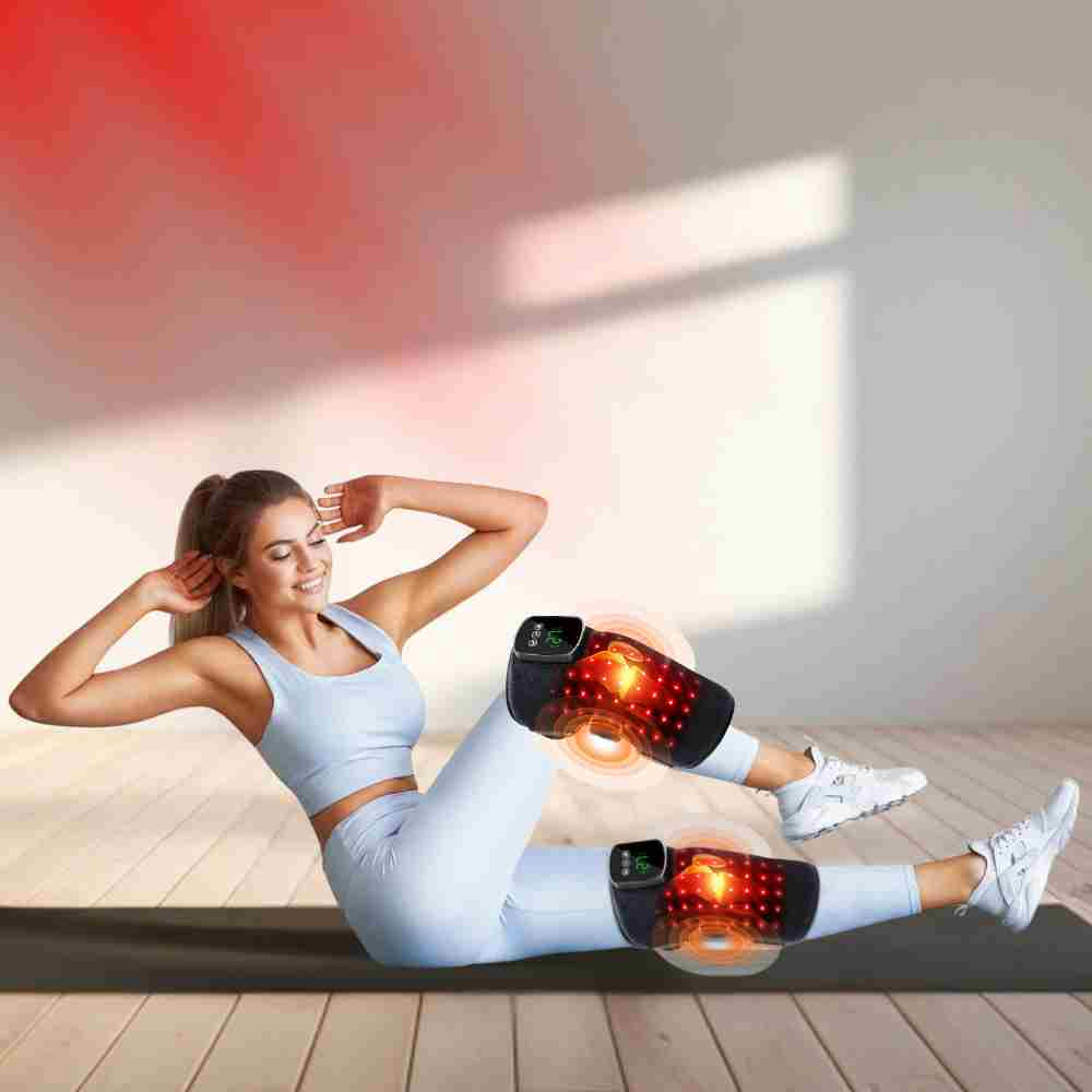 Pack of 2 Wireless Red Light Therapy & Vibration Massage Knee Brace