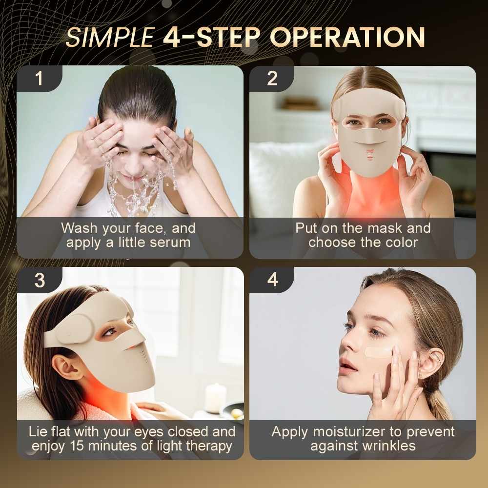 Valenluma Laser Red Light Therapy LED Face Mask 3D LCD Remote NIR Laser 1070nm  Anti-aging