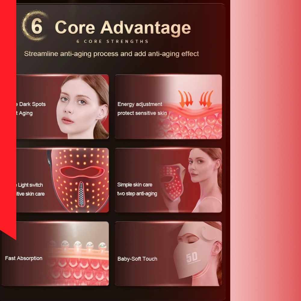 Valenluma Latest Technology 5D Laser Red Light Therapy Face Mask Infrared  Light With Wireless Control