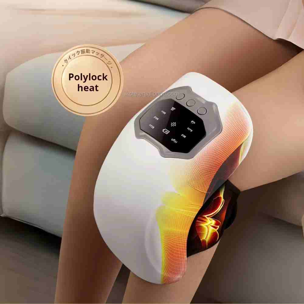 Pack of 2 Cordless Vibration Knee Massager 360° Kneading  Portable 3D Red Light Heating Knee Massager for Arthritis Pain Relief