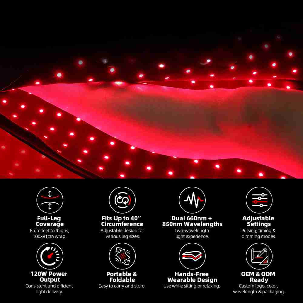 Pack of 2 of Red Infrared Light Therapy Feet with Boot System for Feet Ankle Thigh Full Leg Body Wrap  Feet