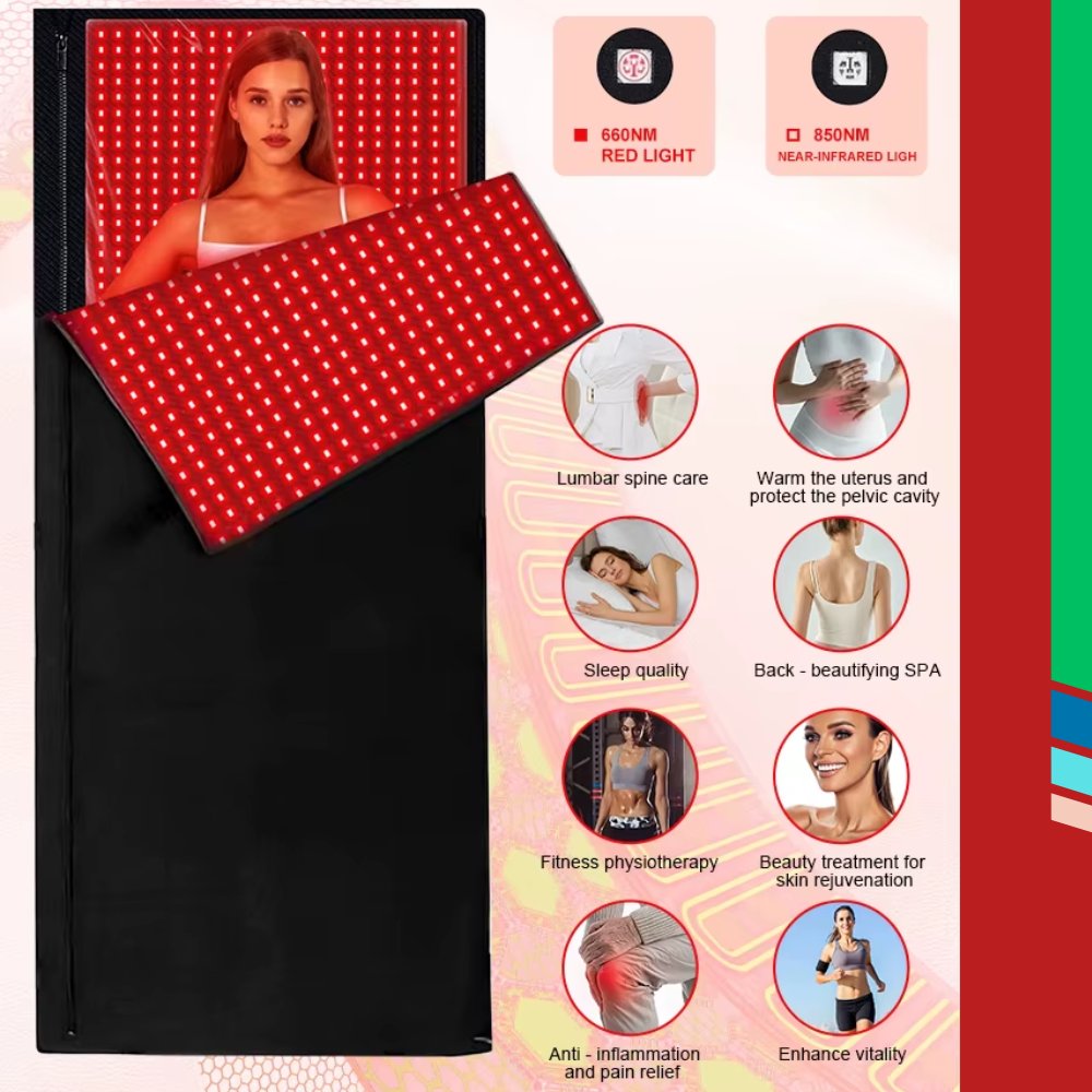 Red Infrared Light Therapy Sleeping Bag Blanket for Whole Body, 5050SMD LED 660nm Red Light Therapy Mat Sleep Bag 850nm Near Infrared Light Therapy Devices for Pain Relief and Better Sleep