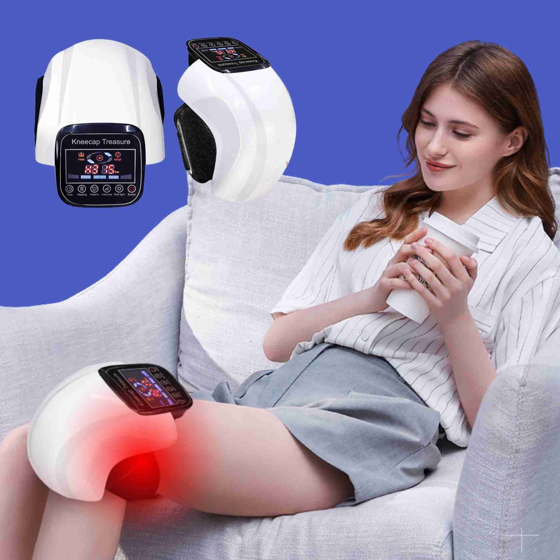 Pack of 2 Cordless Knee Massager with Heat Physiotherapy Knee Air Pressure Vibration