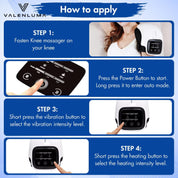 Valenluma Smart Knee Massager - 3-in-1 Knee Massager with Heat Vibration and Red-Light Therapy - Portable, Cordless Knee Massager for Muscle Stiffness and Knee Discomfort( Pack of 2)
