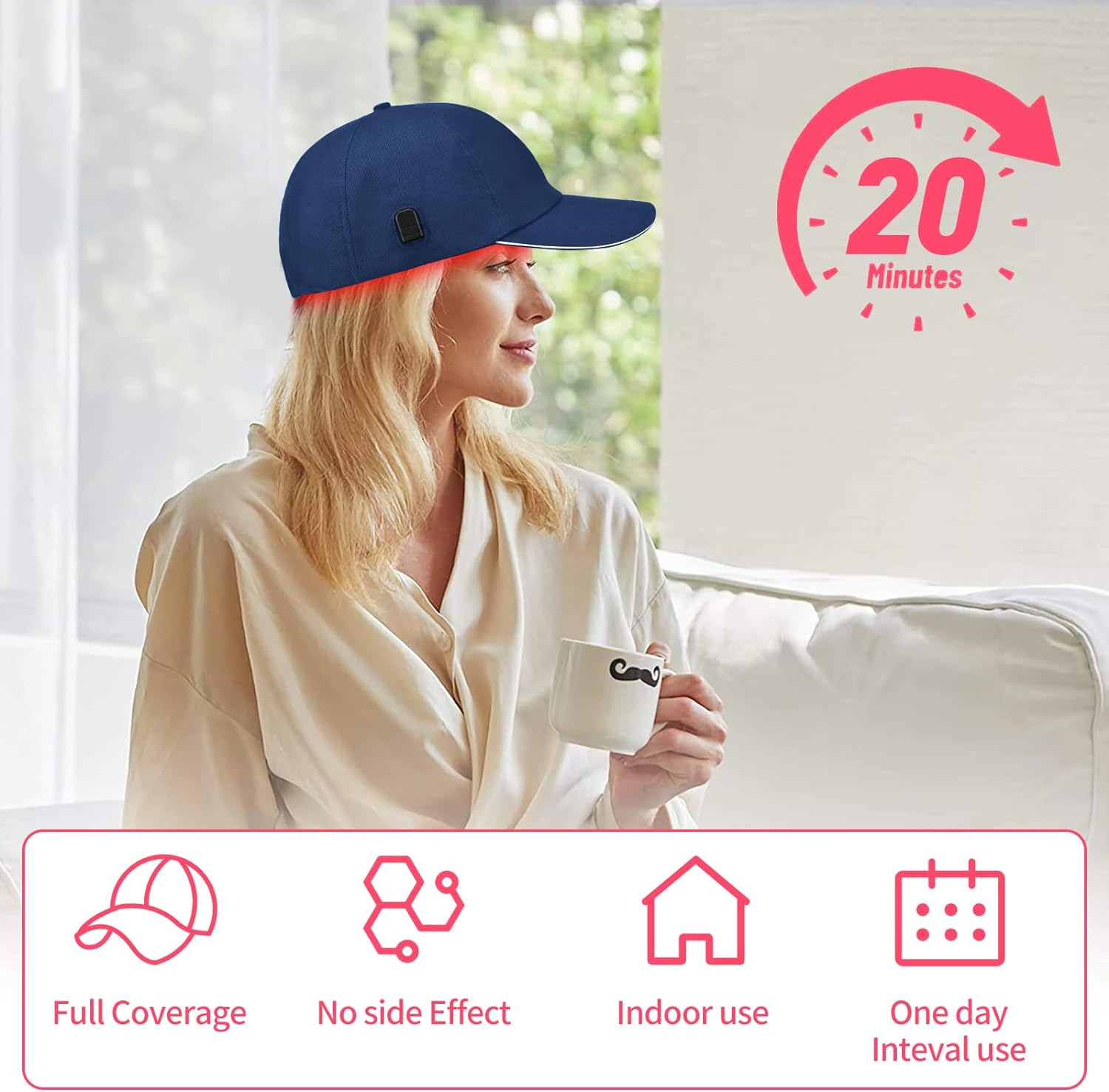 Red Light Therapy Cap for Hair Regrowth Device SMD technology. 3 in 1 flat LED lights combo 180pcs 5050 SMD 160 pcs  850 nm, 160 pcs 940 nm660nm 850nm Red Light Therapy Hair for promoting blood circulation and better sleep