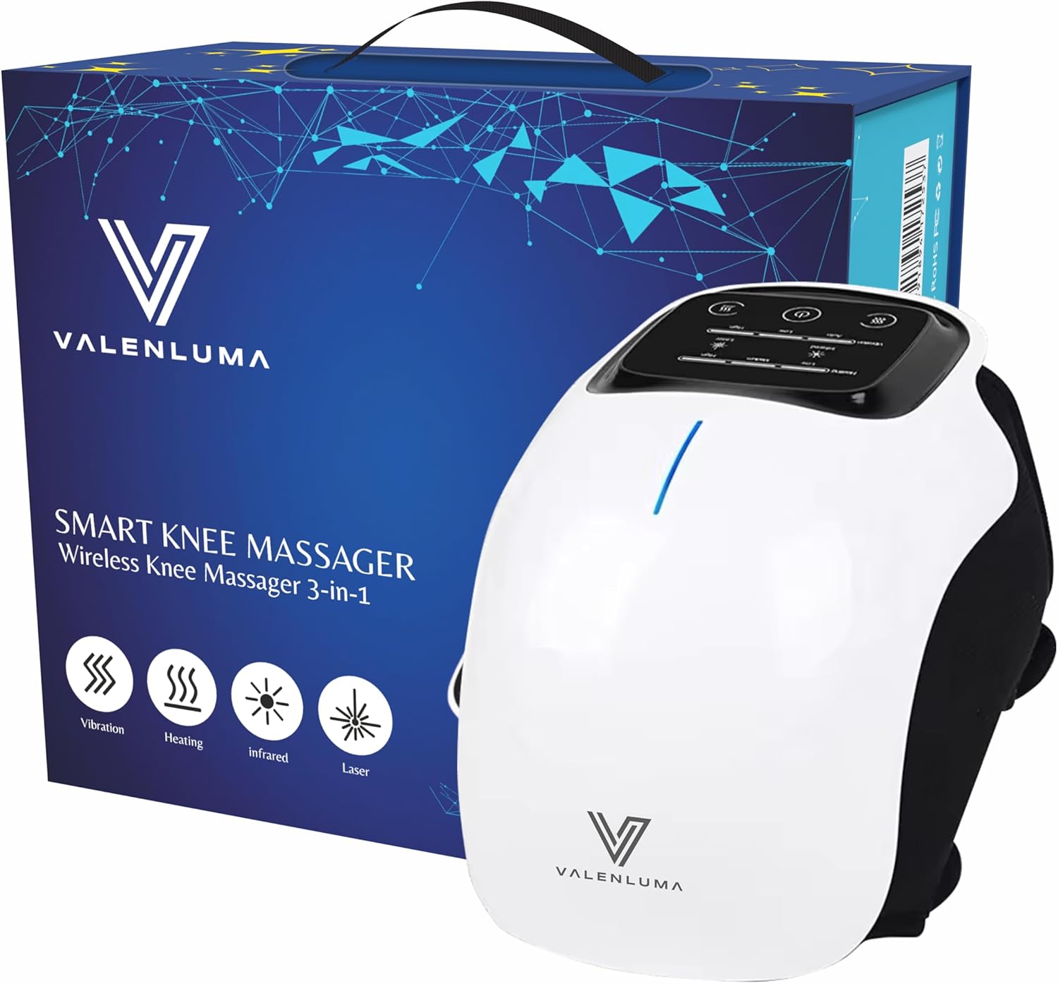 Smart Knee Massager - 3-in-1 Knee Massager with Heat Vibration and Red-Light Therapy ( Pack of 2)