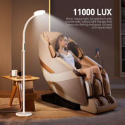 Happy Light Therapy lamp 11000 Lux,LED UV-Free Sunlight lamp,Full Spectrum Happy Therapy lamp with 10 Adjustable Brightness Levels,2 in 1 Retractable Floor Sad Lamp
