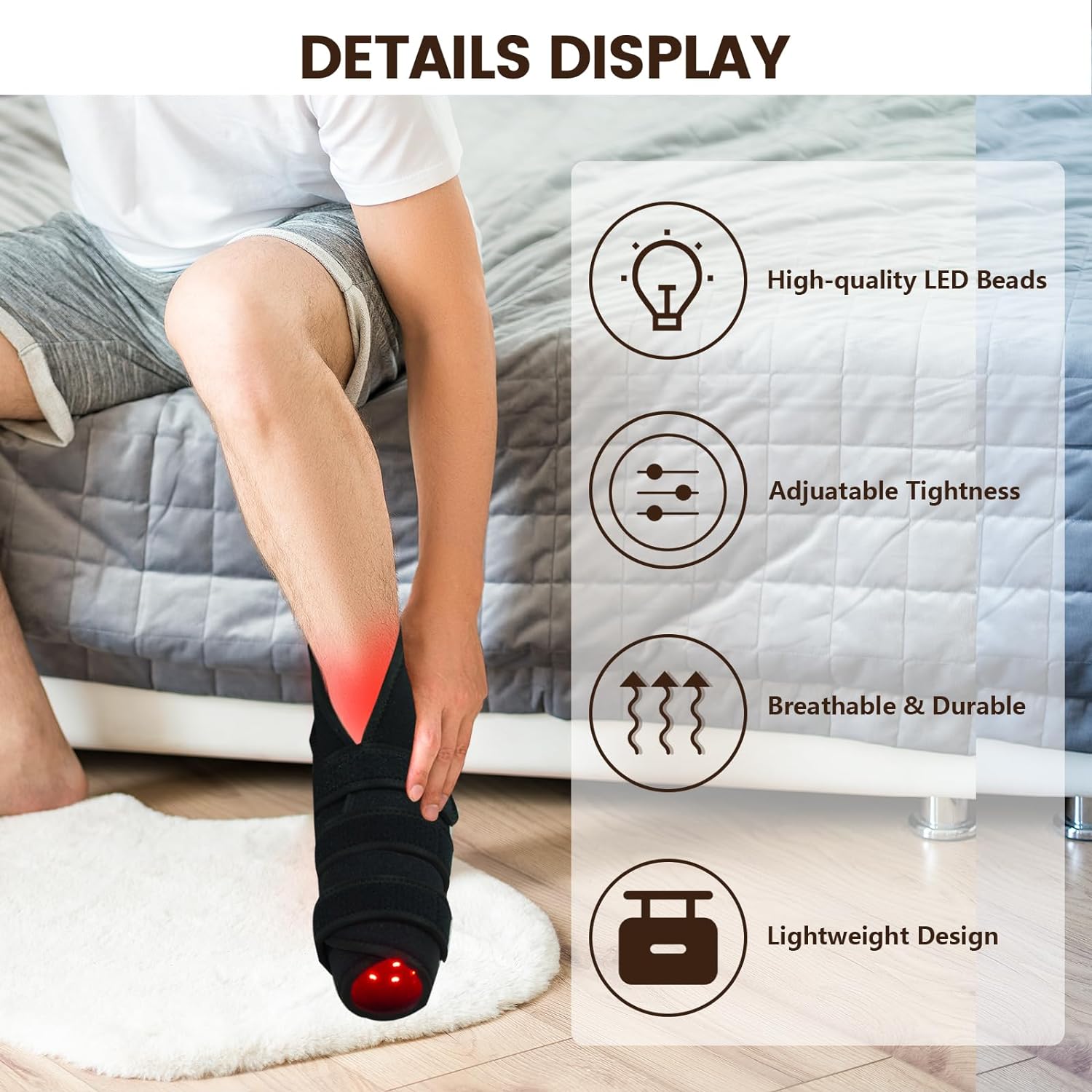 Red Light Therapy for Feet, Infrared Light Therapy for Feet Red Light Therapy Shoe Wraps Ankle Near Infrared Light Therapy Devices for Feet