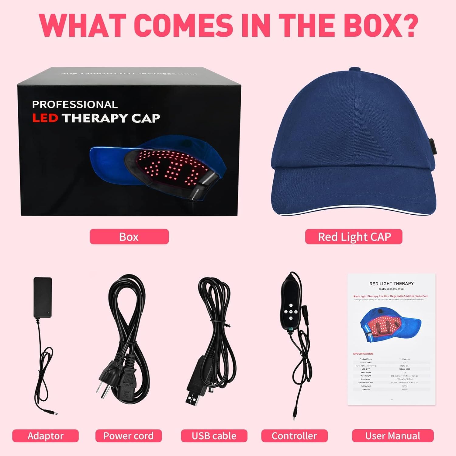 Red Light Therapy Cap for Hair Regrowth Device SMD technology. 3 in 1 flat LED lights combo 180pcs 5050 SMD 160 pcs  850 nm, 160 pcs 940 nm660nm 850nm Red Light Therapy Hair for promoting blood circulation and better sleep