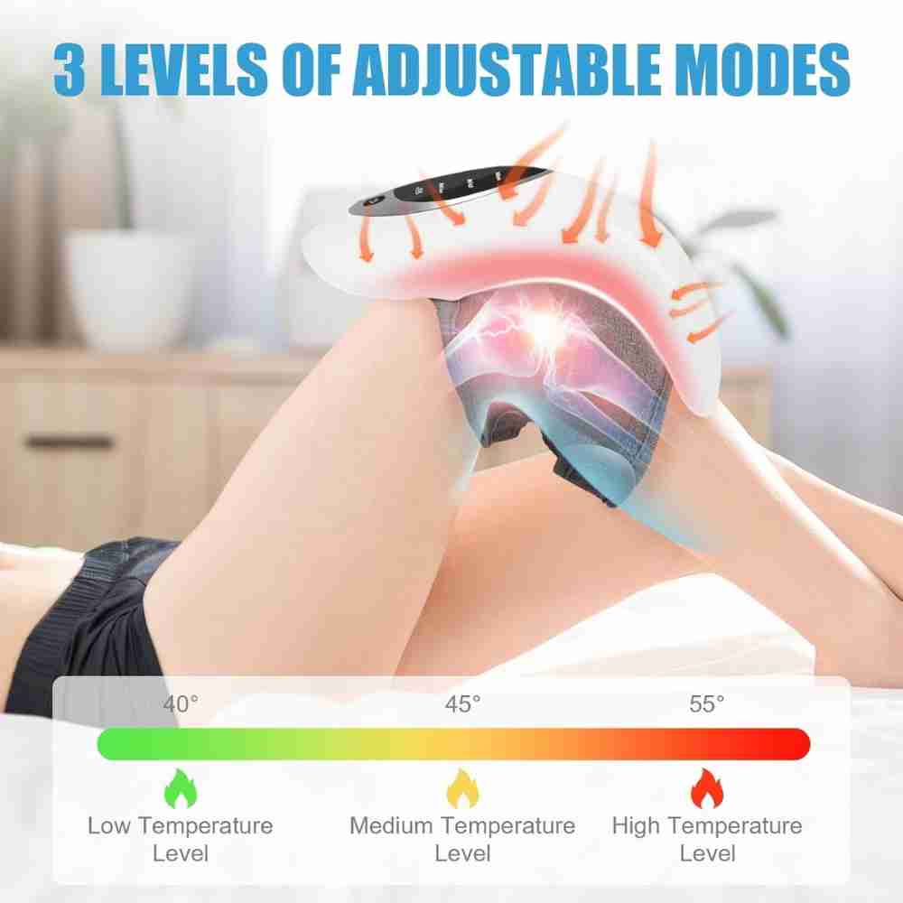 Pack of 2 Wireless Red Light Therapy Knee Massager with Heat Pain Relief Massager for Home use or  Office