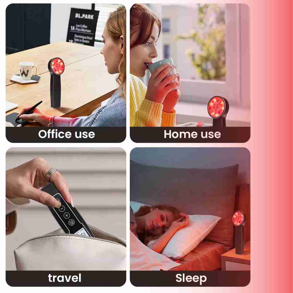 Valenluma 4 in 1 Led Facial Wand Pdt  Red Light Ems Eye Massager Red Light Photon Therapy