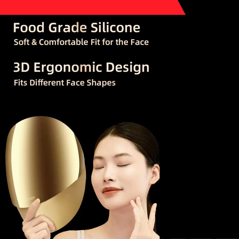 Valenluma Red Light Therapy Face Mask  Smart LED Light Therapy 3D Design 5 Colors Skin Rejuvenation Anti-aging