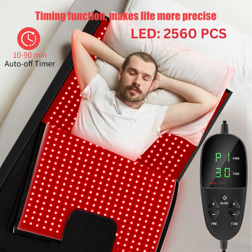Valenluma Red Light Sleeping Bag Blanket 2560LEDs Red &Near Infrared 660nm 850nm Red Large size 180x80x20 cm Pain Relief