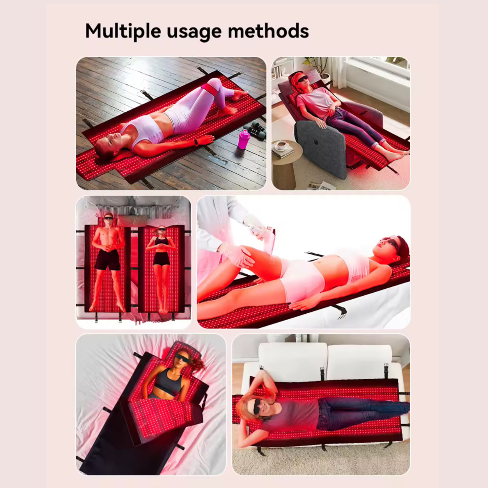 Infrared Light Therapy Sleeping Bag Full Body Blanket Collagen Production Medical-Grade TPU Red Light Therapy Mat for Full Body Pain Relief, 160x70 CM Dual Wavelength Infrared Red Light Blanket with 2520 LEDs for Home Use
