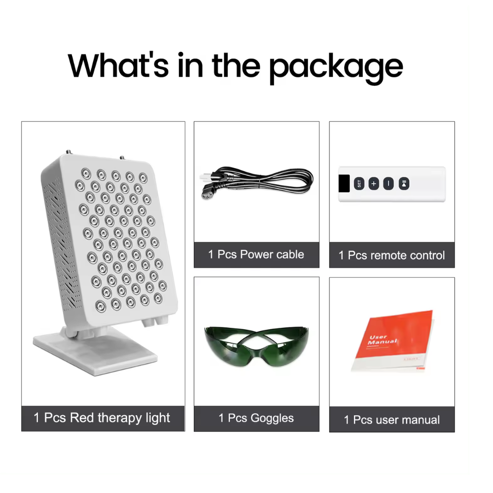Red Light Therapy Panel for Body Face, 60 Dual-Chip LEDs, Red 660nm & Near Infrared 850nm Combo, High Power Red Light Therapy Panel for Recovery, Pain Relief, Wound Healing, Skin Health, 80W