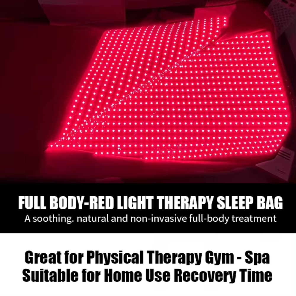 Red Light Therapy Sleep Bag with 2,560 LED  Tri Chip 3-in-1 Chip 660nm & 850nm Infrared Light Full Body Pod for Pain Relief, Skin Rejuvenation - Large Pad Sleeping Bag Beauty Therapy Device