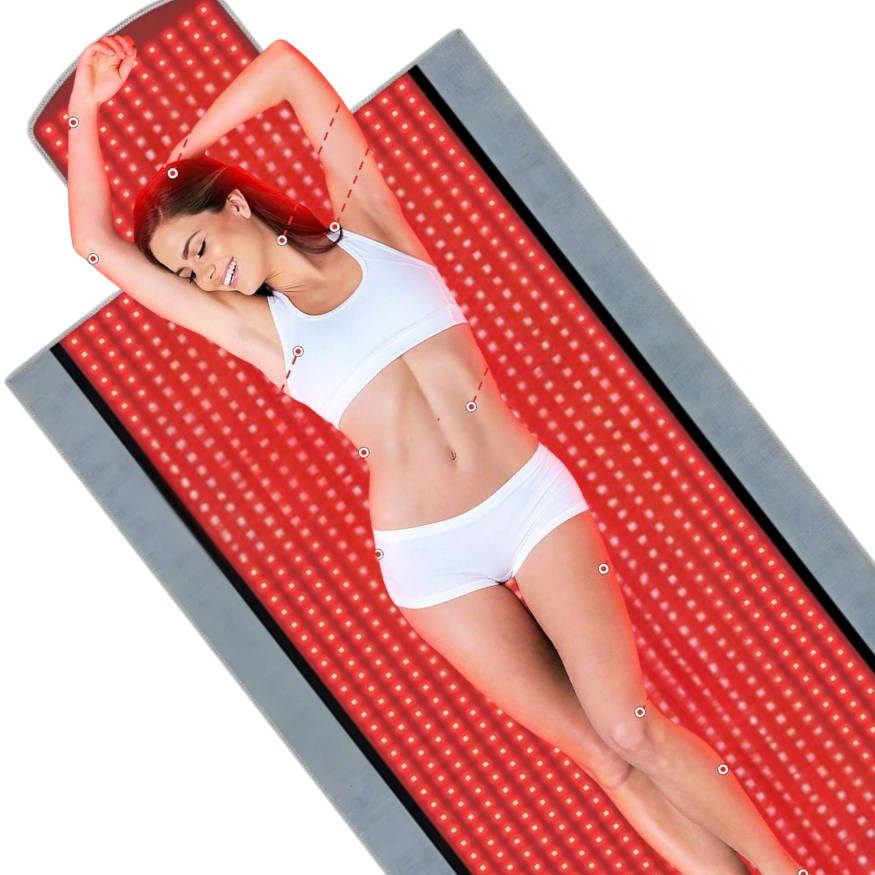 Valenluma Red Light Therapy Mat Full Body Dual Wavelength LED Technology, 1370 red light beads + 2740 infrared light beads For Relieve Pain Home use