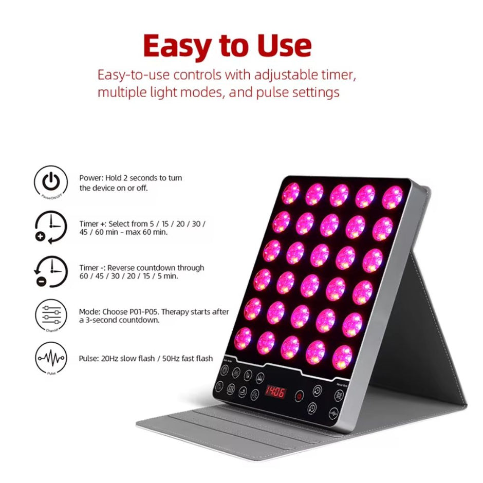 Valenluma Mini Red Light Therapy Panel 48W | 4 Wavelength LED Device
