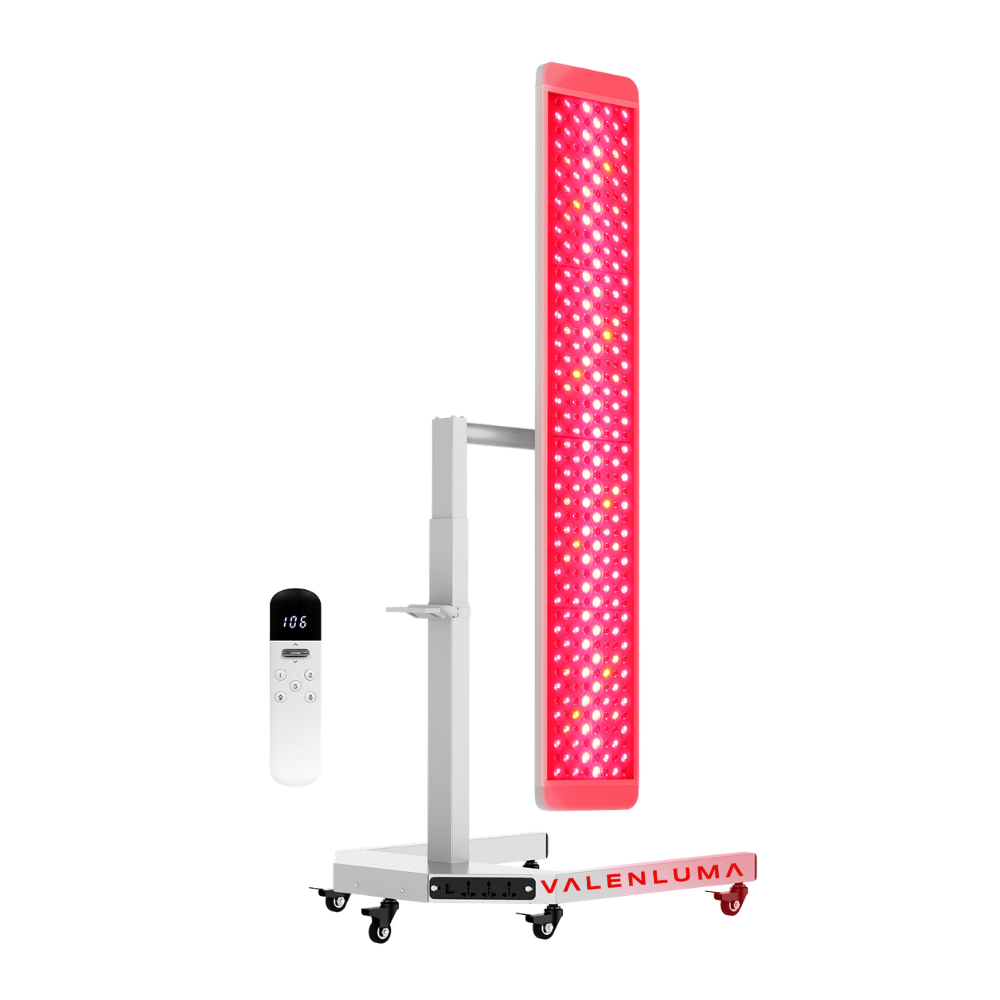 Valenluma Core Infinity Series Infrared Light Panel LED Red Light Therapy Panel 2400 W with Stand and Voice Control 480 Pcs – 7 Wavelength Full Body System