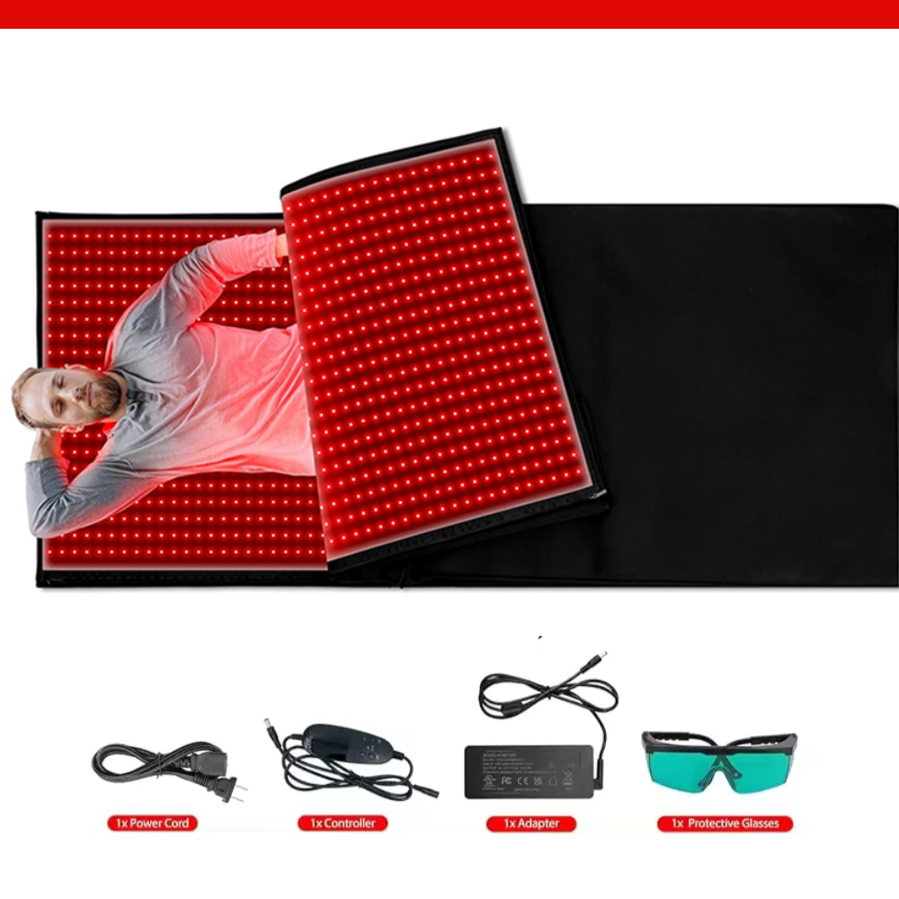 Red Light Therapy Sleep Bag with 2,560 LED  Tri Chip 3-in-1 Chip 660nm & 850nm Infrared Light Full Body Pod for Pain Relief, Skin Rejuvenation - Large Pad Sleeping Bag Beauty Therapy Device