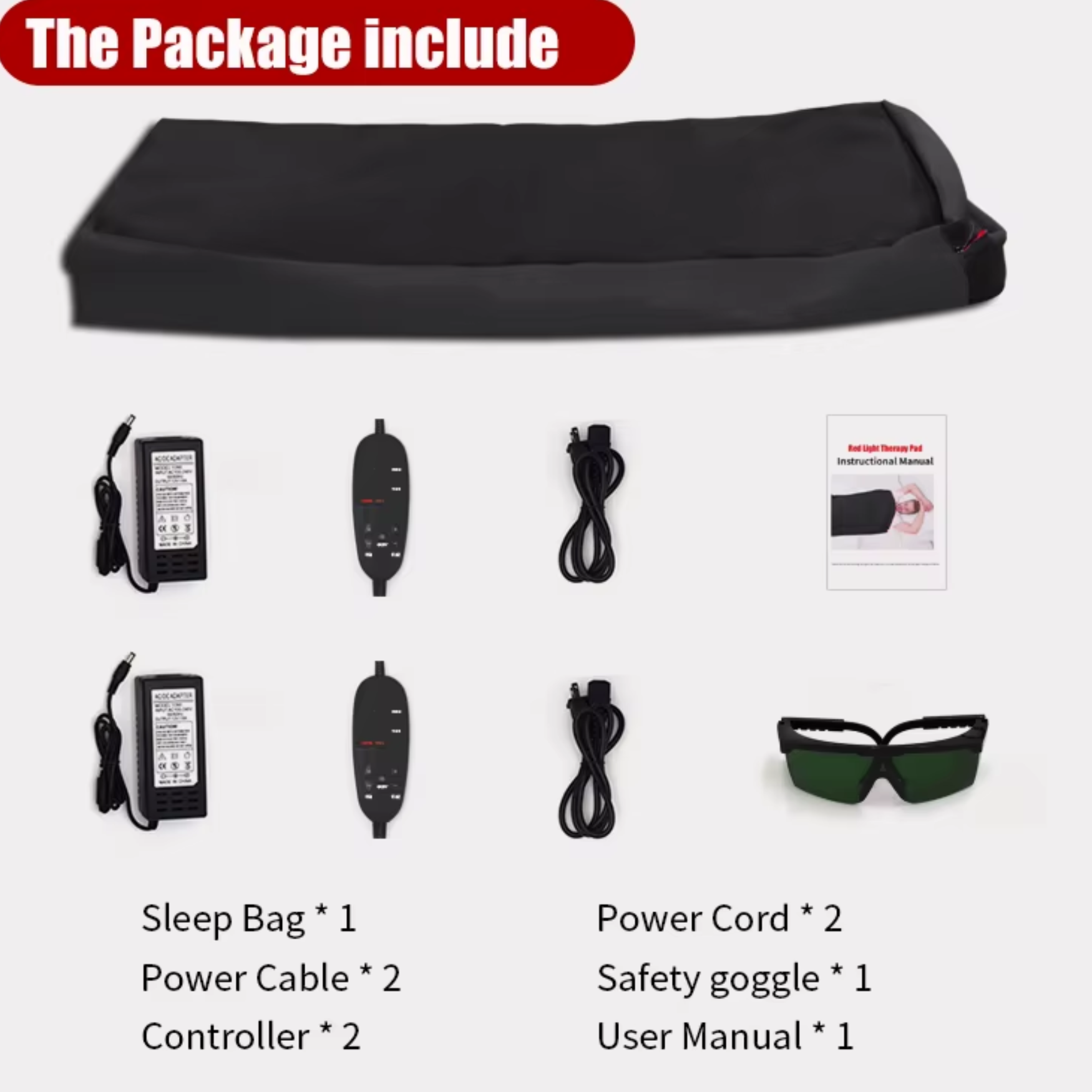 Red Light Therapy Sleep Bag with 2,560 LED  Tri Chip 3-in-1 Chip 660nm & 850nm Infrared Light Full Body Pod for Pain Relief, Skin Rejuvenation - Large Pad Sleeping Bag Beauty Therapy Device