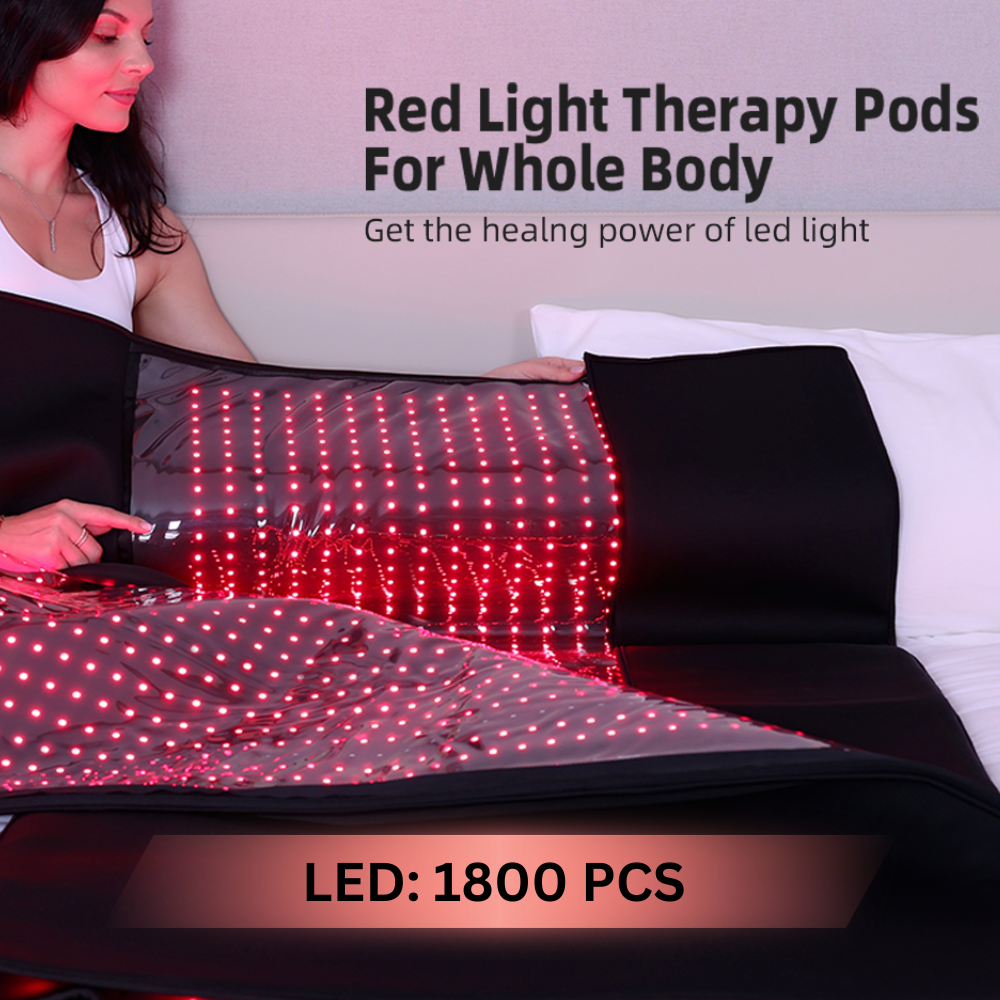 Infrared Red Light Therapy Full Body Blanket - Lessens Pain, and Enhances Recovery- Whole Body Care Mat with 3 Modes - Uses 660nm & 850nm160x60 CM Dual Wavelength Infrared Red Light Blanket with 1800 LEDs for Home Use