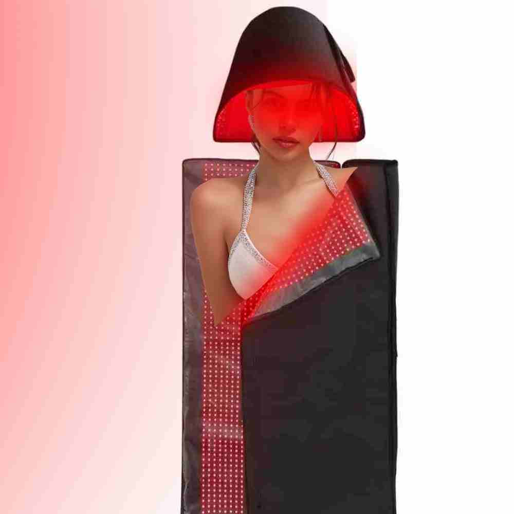 Valenluma 360 Full Body Red Light Therapy Sleeping Blanket 9660 LEDs,  Infrared Red Light Therapy Wrap Face Dome PDT Device For Pain Relief