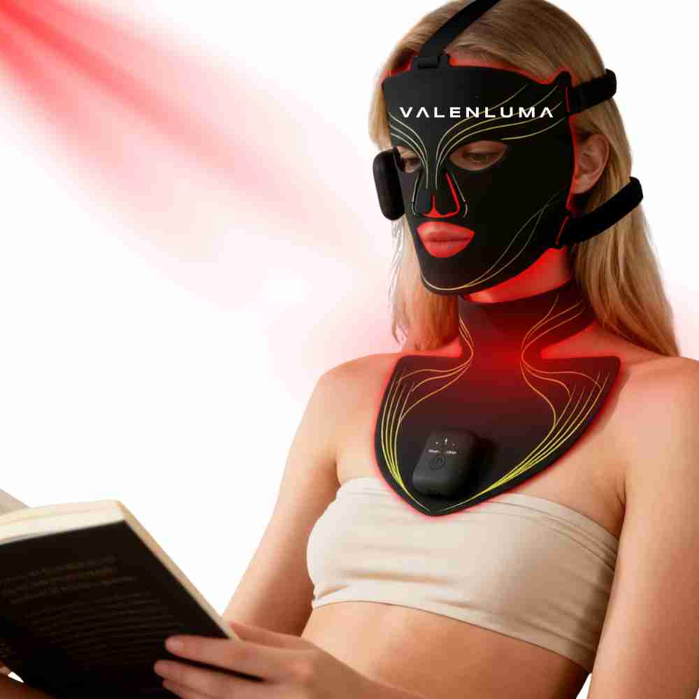 Infrared Red Light LED Therapy Mask For Face & Neck  3 IN 1 Chip Wireless Rechargeable