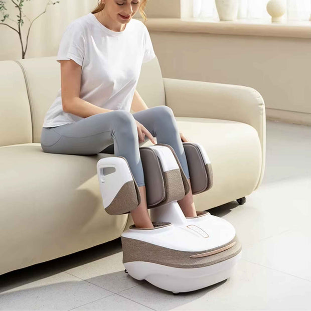 Shiatsu Calf Foot Massager Therapy  with Heat Increases Blood Flow Duo Function Foot and Thighs same time Massage