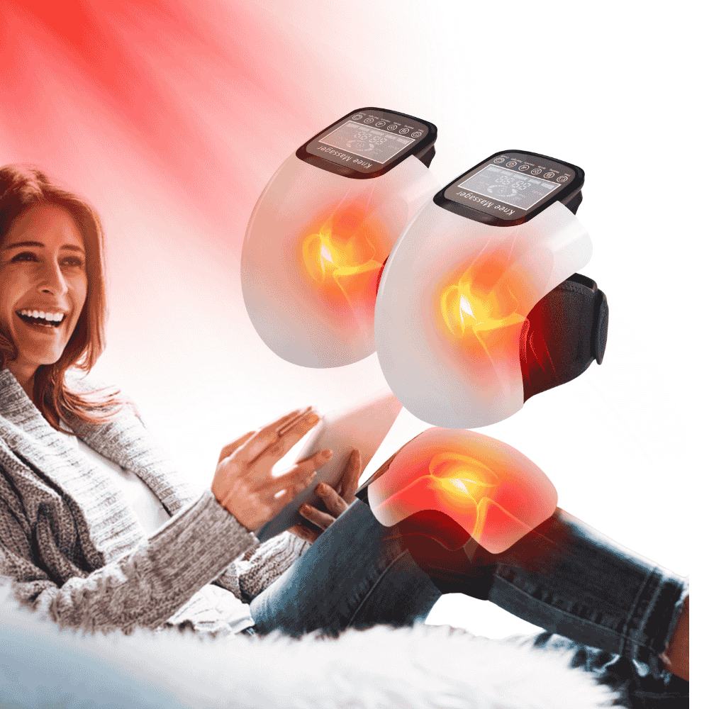 Pack of 2 Smart Red Light Wireless Knee Massager Vibrating Air Pressure Infrared Heating For Knee Pain Relief