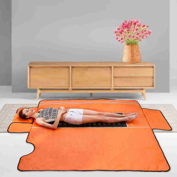Far Infrared Sauna Blanket 3 heating zone Multifunctional 180cm Tourmaline Jade Stones Far Infrared Sauna Blanket for Relaxation