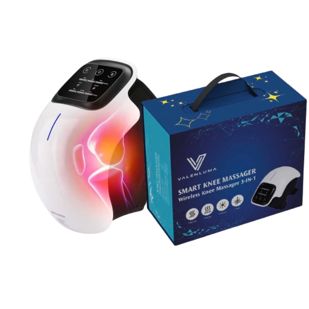 Smart Knee Massager - 3-in-1 Knee Massager with Heat Vibration and Red-Light Therapy ( Pack of 2)
