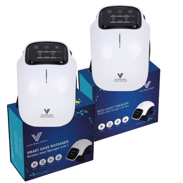 Smart Knee Massager - 3-in-1 Knee Massager with Heat Vibration and Red-Light Therapy ( Pack of 2)