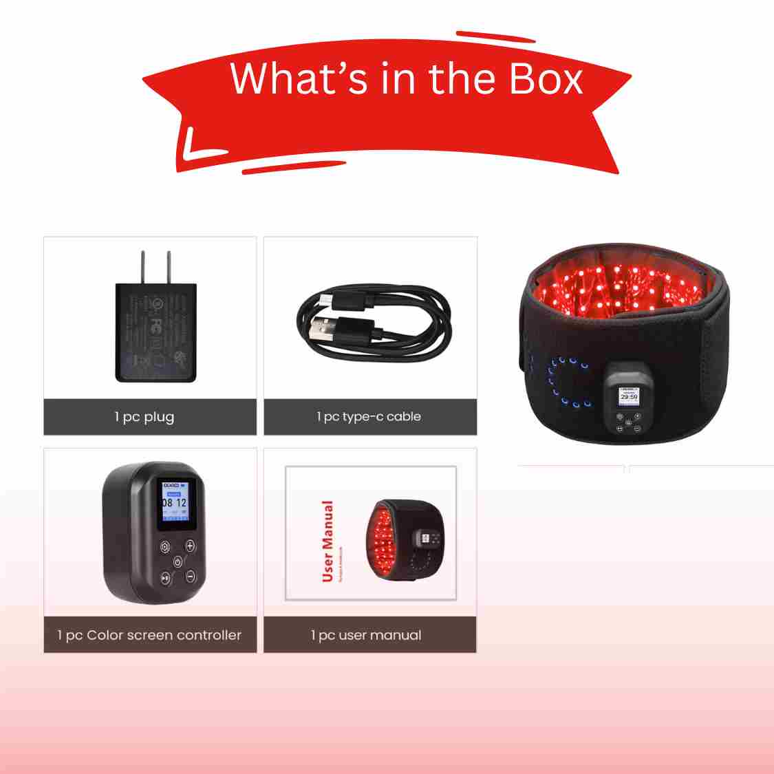 Valenluma Triple-chip LED Therapy  Wearable Red Light  Belt Magnetic Power Bank Home Use